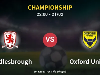 🔴 Trực Tiếp: Middlesbrough 0-0 Oxford United – Link Xem Championship (Full HD)