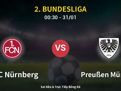 Kết Quả: 1. FC Nürnberg 1-1 Preußen Münster – Highlight & Bàn Thắng | 2. Bundesliga