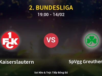 🔴 Trực Tiếp: 1. FC Kaiserslautern 1-0 SpVgg Greuther Fürth – Link Xem 2. Bundesliga (Full HD)