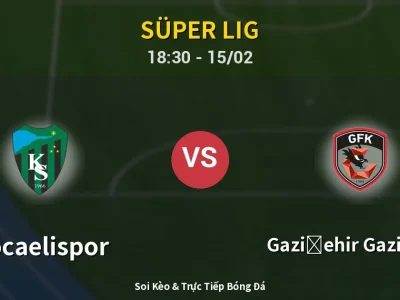 Kết Quả: Kocaelispor 3-0 Gazişehir Gaziantep – Highlight & Bàn Thắng | Süper Lig