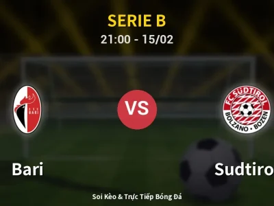 🔴 Trực Tiếp: Bari 1-2 Sudtirol – Link Xem Serie B (Full HD)