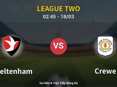 Soi Kèo Cheltenham vs Crewe – 02:45 18/03 | Nhận Định, Dự Đoán Tỷ Số