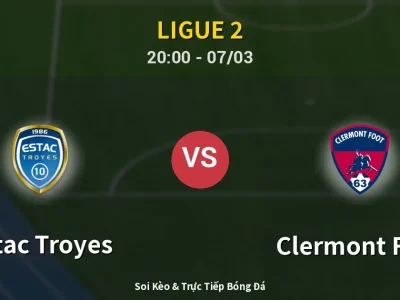 🔴 Trực Tiếp: Estac Troyes 2-1 Clermont Foot – Link Xem Ligue 2 (Full HD)