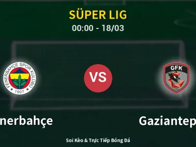 Soi Kèo Fenerbahçe vs Gaziantep FK – 00:00 18/03 | Nhận Định, Dự Đoán Tỷ Số