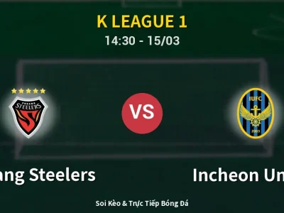 Kết Quả: Pohang Steelers 1-1 Incheon United – Highlight & Bàn Thắng | K League 1