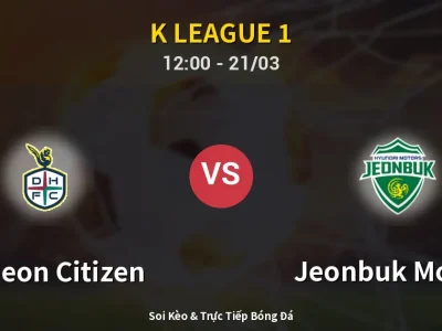 Kết Quả: Daejeon Citizen 0-1 Jeonbuk Motors – Highlight & Bàn Thắng | K League 1