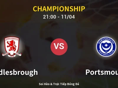 Soi Kèo Middlesbrough vs Portsmouth – 21:00 11/04 | Nhận Định, Dự Đoán Tỷ Số