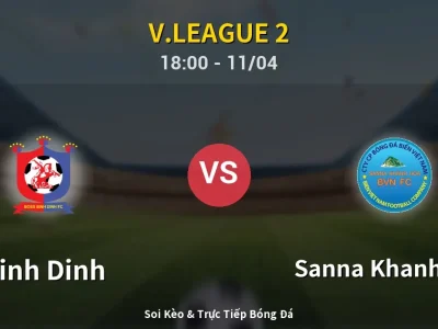 Soi Kèo Binh Dinh vs Sanna Khanh Hoa – 18:00 11/04 | Nhận Định, Dự Đoán Tỷ Số