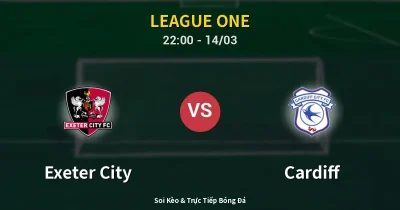 Exeter City vs Cardiff 14/03