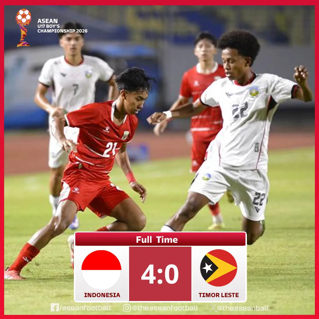 U17 Indonesia thắng đậm 4-0 trước U17 Timor Leste
